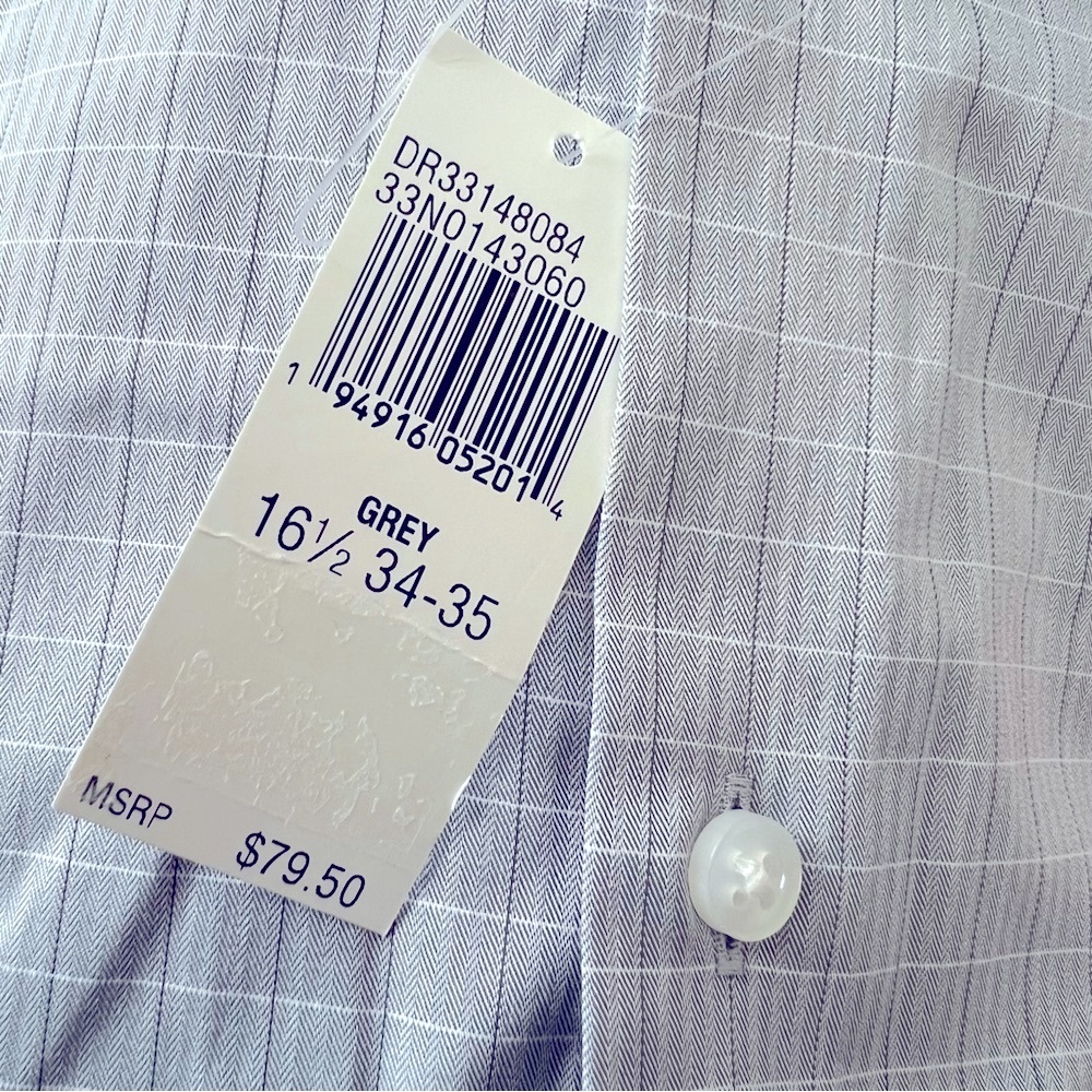 Calvin Klein Slim Fit Dress Shirt Stretch in Grey Size 16.5 (34/35) NWT - Picture 10 of 11